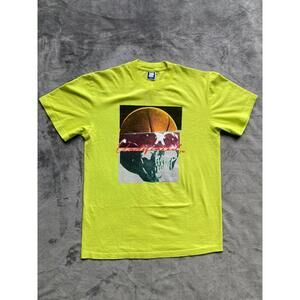 Undefeated Undftd Skull Basketball Neon Volt T-Shirt Sz Medium